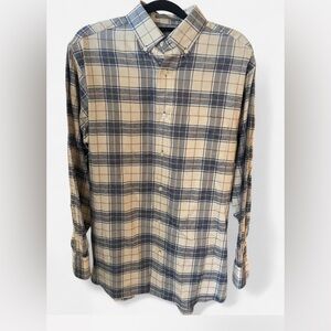 Daniel Cremieux Men's Casual Plaid Shirt in Blue and Tan